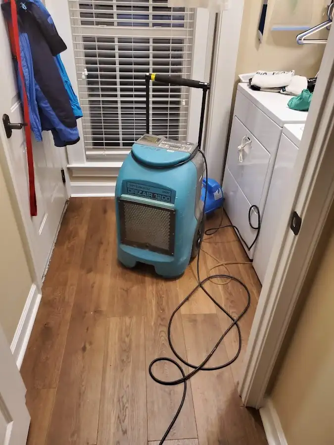 Commercial dehumidifier deployed for Flood Damage Cleanup in Oakbrook