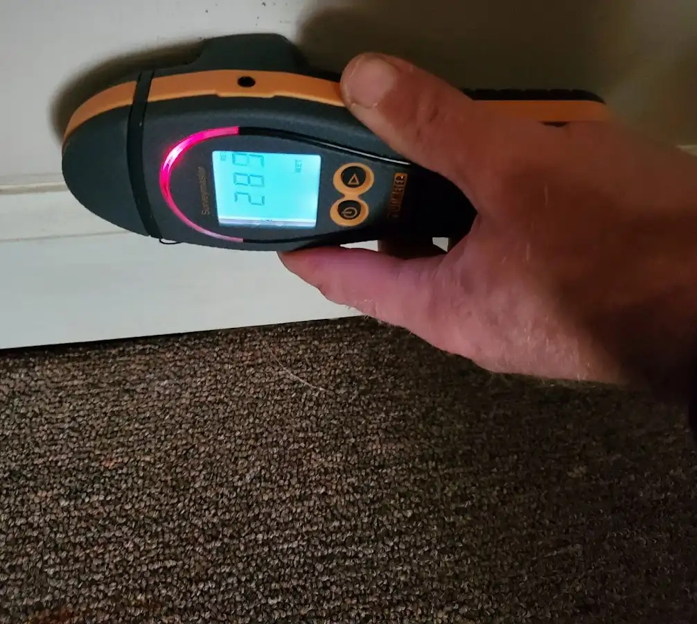 Moisture detection at baseboard during Mold Inspection & Testing in Oakbrook